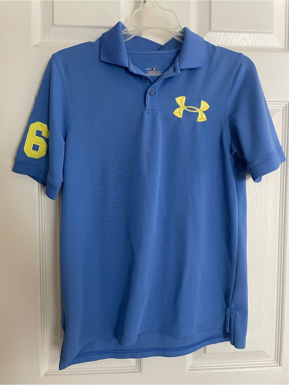 Under Armour Royal Blue Polo with Yellow Accents